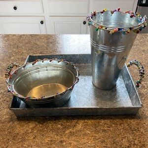 Entertaining Set - Tray, basket, bottle holder